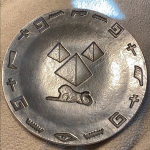 Decorative pewter tray